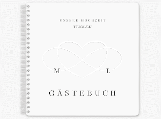 Gästebuch Hochzeit Infinity Ringbindung schwarz