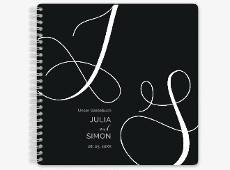 Gästebuch Hochzeit Eheschließung Ringbindung schwarz