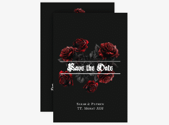 Klick: Details zu Save the Date-Karte "Gothic Rose" anzeigen Save the Date-Karte Gothic Rose A6 Karte hoch schwarz