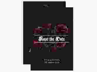 Save the Date-Karte Gothic Rose A6 Karte hoch schwarz