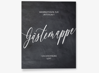 Gästemappe Ferienwohnung A4 Loft Gästemappe A4 schwarz in modernem Industrial-Design