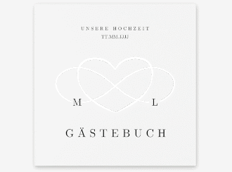 Gästebuch Creation Hochzeit Infinity 20 x 20 cm, Hardcover schwarz
