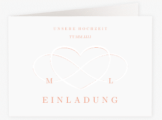 Klick: Details zu Hochzeitseinladung "Infinity" anzeigen Hochzeitseinladung Infinity A6 Klappkarte quer apricot