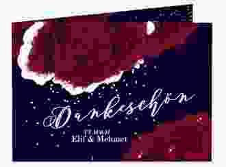 Danksagungskarte Hochzeit Cherie A6 Klappkarte quer schwarz
