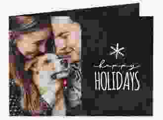 Weihnachtskarte Holidays A6 Klappkarte quer schwarz