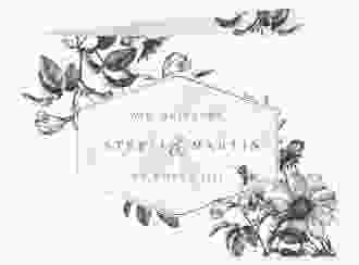 Einladungskarte Hochzeit Magnificent A6 Klappkarte quer schwarz