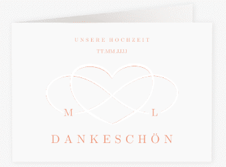 Klick: Details zu Danksagungskarte Hochzeit "Infinity" anzeigen Danksagungskarte Hochzeit Infinity A6 Klappkarte quer apricot