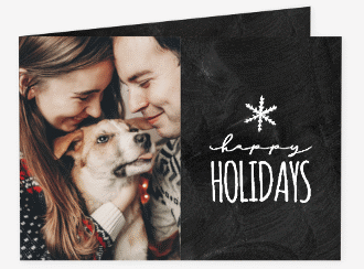 Weihnachtskarte Holidays A6 Klappkarte quer schwarz