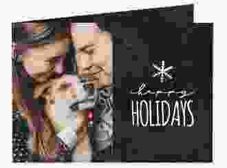 Weihnachtskarte Holidays A6 Klappkarte quer schwarz