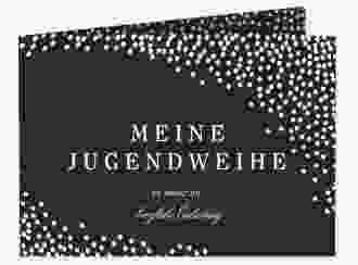 Einladung Jugendweihe Glossa A6 Klappkarte quer schwarz