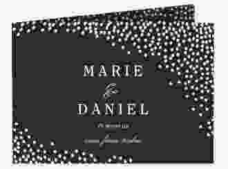 Hochzeitseinladung Glitter A6 Klappkarte quer schwarz