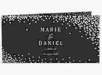 Danksagung Hochzeit Glitter lange Klappkarte quer schwarz