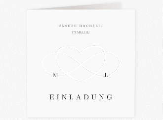 Hochzeitseinladung Infinity quadr. Klappkarte schwarz