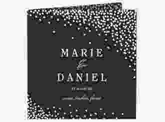 Hochzeitseinladung Glitter quadr. Klappkarte schwarz