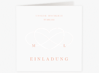 Klick: Details zu Hochzeitseinladung "Infinity" anzeigen Hochzeitseinladung Infinity quadr. Klappkarte apricot