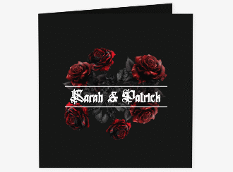 Klick: Details zu Hochzeitseinladung "Gothic Rose" anzeigen Hochzeitseinladung Gothic Rose quadr. Klappkarte schwarz