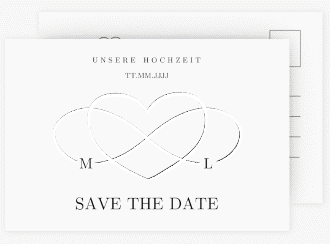 Save the Date-Postkarte Infinity A6 Postkarte schwarz