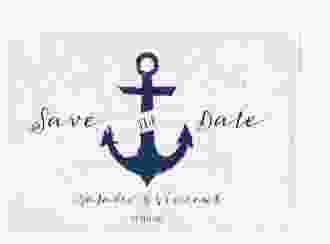 Save the Date-Postkarte Anker A6 Postkarte tuerkis