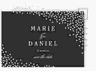Save the Date-Postkarte Glitter A6 Postkarte schwarz