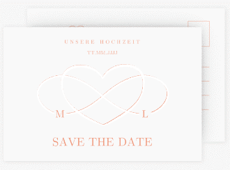 Klick: Details zu Save the Date-Postkarte "Infinity" anzeigen Save the Date-Postkarte Infinity A6 Postkarte apricot