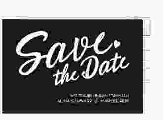 Save the Date-Postkarte Glam A6 Postkarte schwarz