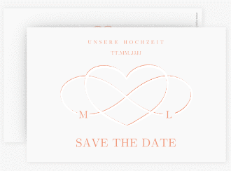 Klick: Details zu Save the Date-Karte "Infinity" anzeigen Save the Date-Karte Infinity A6 Karte quer apricot