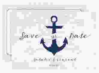 Save the Date-Karte Anker A6 Karte quer tuerkis