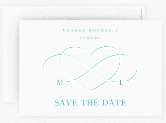Klick: Details zu Save the Date-Karte "Infinity" anzeigen Save the Date-Karte Infinity A6 Karte quer tuerkis