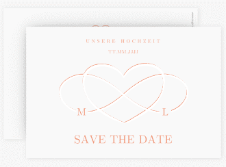 Klick: Details zu Save the Date-Karte "Infinity" anzeigen Save the Date-Karte Infinity A6 Karte quer apricot