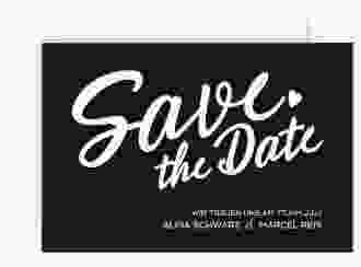Save the Date-Karte Glam A6 Karte quer schwarz