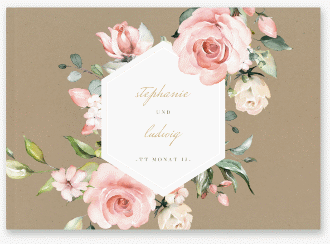 Klick: Details zu Gästebuch A4 quer "Graceful" anzeigen Gästebuch A4 quer Graceful A4 quer, Hardcover Kraftpapier mit Rosenblüten in Rosa und Weiß