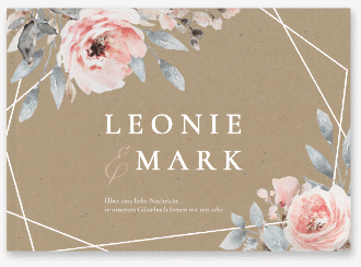 Gästebuch A4 quer Perfection A4 quer, Hardcover Kraftpapier mit rosa Rosen