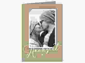 Einladungskarte Hochzeit Crafty A6 Klappkarte hoch Kraftpapier mit Foto des Brautpaars