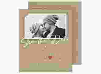 Save the Date-Kalenderblatt Crafty Kalenderblatt-Karte Kraftpapier in Kraftpapier-Optik mit Foto