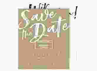 Save the Date-Kalenderblatt Words Kalenderblatt-Karte Kraftpapier