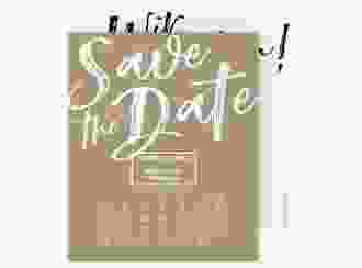 Save the Date-Kalenderblatt Words Kalenderblatt-Karte Kraftpapier