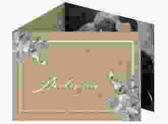 Danksagungskarte Eucalypt A6 Doppel-Klappkarte Kraftpapier mit Eukalyptus und edlem Rahmen
