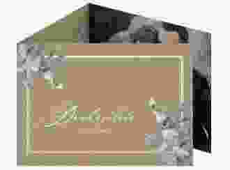 Danksagungskarte Eucalypt A6 Doppel-Klappkarte Kraftpapier mit Eukalyptus und edlem Rahmen