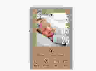 Geburtskarte Erster Blick A6 Karte hoch Kraftpapier