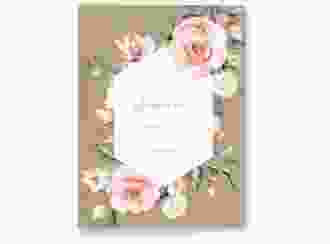 Stammbuch A5 Graceful Stammbuch A5 Kraftpapier mit Rosenblüten in Rosa und Weiß