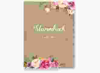 Stammbuch A5 Flowers Stammbuch A5 Kraftpapier mit bunten Aquarell-Blumen