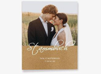Stammbuch A4 Big Picture Stammbuch A4 Kraftpapier mit Foto des Brautpaars