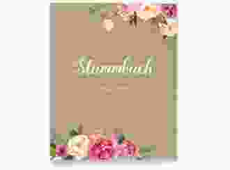 Stammbuch A4 Flowers Stammbuch A4 Kraftpapier mit bunten Aquarell-Blumen