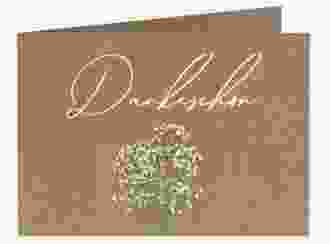Danksagungskarte Hochzeit Schleierkraut A6 Klappkarte quer Kraftpapier