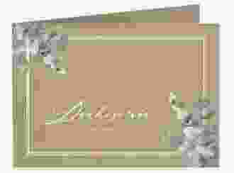 Dankeskarte Hochzeit Eucalypt A6 Klappkarte quer Kraftpapier mit Eukalyptus und edlem Rahmen
