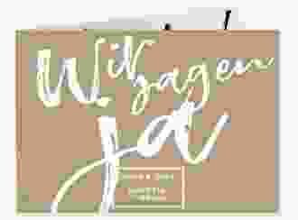 Hochzeitseinladung Words A6 Klappkarte quer Kraftpapier