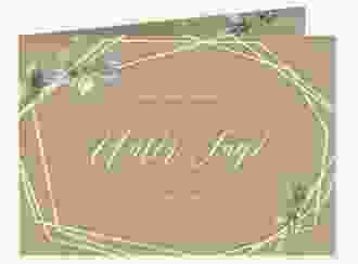 Danksagungskarte Hochzeit Greenish A6 Klappkarte quer Kraftpapier
