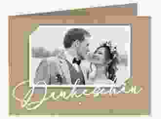 Danksagungskarte Hochzeit Crafty A6 Klappkarte quer Kraftpapier