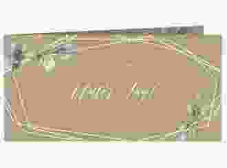 Hochzeitseinladung Greenish lange Klappkarte quer Kraftpapier