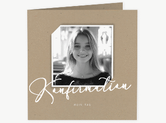 Klick: Details zu Danksagung Konfirmation "Holy" anzeigen Danksagung Konfirmation Holy quadr. Klappkarte Kraftpapier